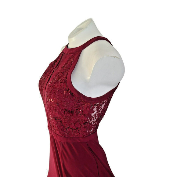 Night Way Merlot Sequined Gown / Prom Dress - Picture 2 of 7